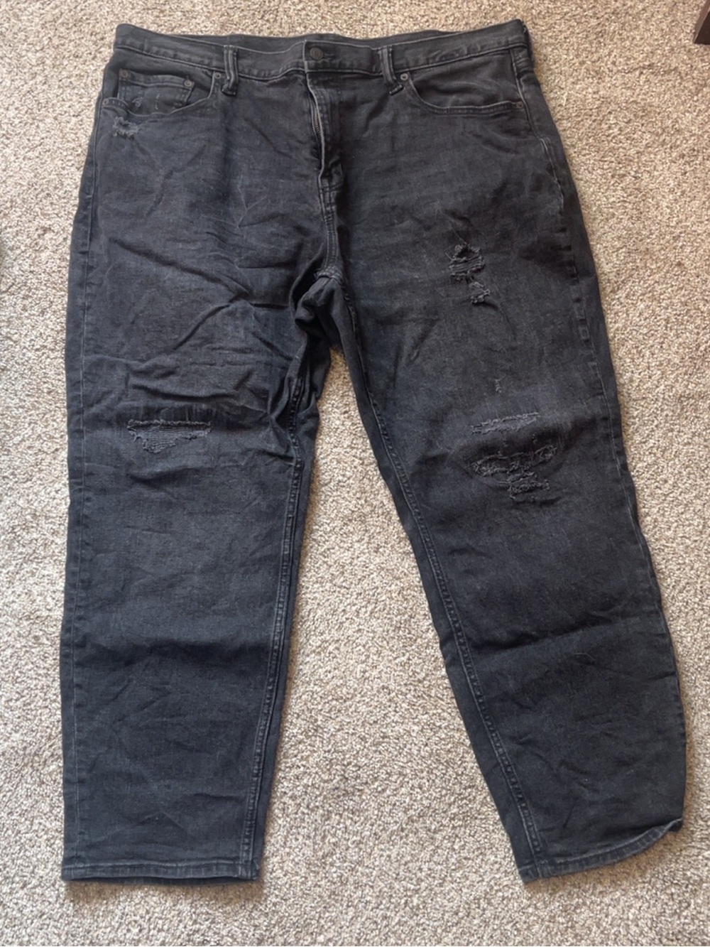 Old Navy Men's Black Relaxed Distressed Jeans